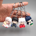 Miniatyrbild 1 av 5: 4 st/set Inuyasha Anime Actionfigur PVC Leksaker Nyckelring Väska Hänge Dekoration Julgåva