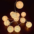 Miniatyrbillede 3 af 5: Meters 20 LED Lys Rattan Bold Bomuldssnorlys Julepynt Dekorative Lys Soveværelse Varmt Hvid Lamper HyC[C] 3m
