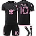 Pikkukuva 1 / 2: 2024-2025 Miami Vieraspaita Lasten Jalkapallopaita Setti No.10 MESSI Pelipaidat Vaatteet Jalkapalloharjoitteluasu
