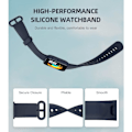 Miniatyrbillede 3 af 5: REMAKE Pakkestrop til Xiaomi Mi Watch Lite/Redmi Watch, Blød Silikon Udskiftningsrem Sportsarmbånd - Sort/Blå