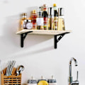 Miniatyrbild 5 av 5: 4-pack väggmonterad hylla, metallväggfäste för kök sovrum väggmontering