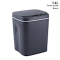 Miniatyrbild 1 av 4: Smart Induktionsstyrd Touch-avfallskorg Självstängande Självbytande Papperskorg Automatisk Locköppning Fö Three-mode Black 14L