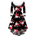 Pikkukuva 1 / 5: Joulumekko naisille elegantti pitkähihainen vintage-iltapuku
