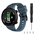 Miniatyrbillede 3 af 5: Garmin Forerunner 45S Holdbar Sort Silikon Urrem med Spænde - Mørkeblå Blå