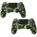 Pikkukuva 1 / 5: 2 kpl PS4 DoubleShock langaton ohjain Play-station 4:lle, vihreä naamiointikuvio, 2 kpl vihreä naamiointikuvio 2 Pcs camouflage green