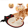 Miniatyrbillede 3 af 4: Kattekradsematte Halloween Bat Form Gulv Kradsepude Sisal Hør Matte Killing Slibning Klo Legetøj til Tæpper og Sofaer