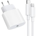 Miniatyrbillede 5 af 5: 2-pak - Oplader til iPhone - Hurtiglader 20W med 1m kabel sølv