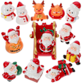 Miniatyrbillede 3 af 3: 13 stk. Miniature Julefigurer Juleharpiks Julemand Dekorationer Mini Julefest Statuer [HK] 5.90X4.60X3.50CM Som Vist