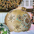 Miniatyrbild 1 av 5: 60cm Julgransdekoration latable Dekorerad Boll PVC Jätte Stor Boll Julgransdekoration Leksaksboll Utan Ljus Prydnad 2st guld 2st