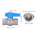 Miniatyrbilde 3 av 5: Kuleventil 25 mm ID PVC Uttak Avstengningsventil for Akvarium Installasjon Sump Pumpe Basseng Hage Sprinkler Grå Blå 2 stk