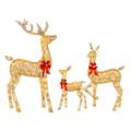 Miniatyrbillede 2 af 5: 3-delt rensdyr familie lysende 2D julepynt med LED-lys oplyste rensdyr i akryl
