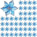 Miniatyrbillede 1 af 4: /#/(Blå) 45 stk. juleblomst dekorationer glitter juleblomst/#/