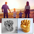 Miniatyrbilde 4 av 5: REMAKE DIY Håndstøpekit Gips Håndstøpekit Gave til Par Bryllupsdag Familie og Barn