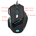 Miniatyrbilde 3 av 5: Kablet Gamingmus med 5 Justerbare DPI, 7 Knapper