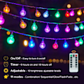 Miniatyrbillede 5 af 5: LED stjernelanterner 5 meter 50 lys, festlig, jul, fest, dekorative lys batteridrevet