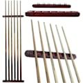 Miniatyrbillede 3 af 4: 6 Pool Cue Stativer, Træ Pool Cue Stativ Væghængt Pool Cue Stativ Pool Cue Holder med 6 Cue Clips til Poolbarer, Køer og Poolspillere