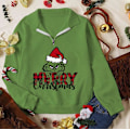 Miniatyrbillede 1 af 3: REMAKE Grinch Kvinders Casual Langærmet Juletrykt Trøje E XL E