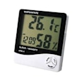 Miniatyrbild 2 av 4: LCD-skärm Digital Hygrometer, Elektronisk Alarmklocka Termometer för inomhusbruk