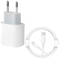 Miniatyrbillede 3 af 5: 2-pak - Oplader til iPhone - Hurtiglader 20W med 1m kabel sølv
