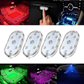 Pikkukuva 1 / 5: 4 kpl LED-valoja auton sisätiloihin, langattomat, USB-ladattavat, magneettiset, helppo asennus (