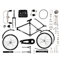 Miniatyrbild 1 av 5: REMAKE Retro Cykelmodell Kit, Miniatyrmetallprydnad för Konstsamling, Leksaker för Barn - Perfekt Svart (DIY)