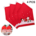 Miniatyrbild 1 av 5: Julstolsöverdrag, 4 stycken Julstolsöverdrag Santa Röd Hatt Stolsryggöverdrag för Julhelgen Santa Hatt Festlig Dekoration