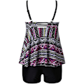 Pikkukuva 4 / 5: Tankini-setti naisille, mukana hotpantsit, Punainen, Koko M
