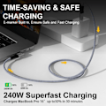 Miniatyrbillede 4 af 5: 240W 90 Graders Retvinklet Hoved GEN 2 USB 3.2 Kabel USB-C Han Kabel 20 Gbps Multifarvet 2m