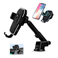 Miniatyrbilde 5 av 5: Trådløs mobillader med mobilholder for bil QI billader svart