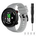 Miniatyrbild 1 av 5: Garmin Forerunner 45S Hållbart Svart Silikonarmband med Spänne - Grå Silvergrå