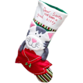 Miniatyrbild 2 av 5: Julklappstrumpa för Katt, Stor Djurhund Katt Julklappstrumpa med Extra Framficka för Julklappsdekorationer (Katt)
