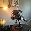 Miniatyrbilde 2 av 5: Fiskermannslampe USB Oppladbar Metall Skrivebordslampe, Håndlaget Dekorasjon for Små Rom