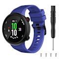 Miniatyrbillede 3 af 5: Garmin Forerunner 45S Holdbar Sort Silikon Urrem med Spænde - Blå Blå
