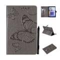 Miniatyrbillede 1 af 5: Samsung Galaxy Tab A 10.5 Læderetui med Butterfly Print - Grå Sølvgrå