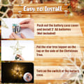 Miniatyrbilde 2 av 3: Juletrærstjerne med LED-lysstreng Glitter Juletrærstjernelampe for julehjemmedekor