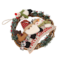 Miniatyrbillede 3 af 5: Udendørs Julekrans - Julepynt Julemand Snemand Elg Vine Ring Vedhæng Lille Arbejde Rattan Garland Ornamenter