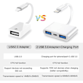 Miniatyrbillede 4 af 5: Lightning til USB 3.0 Adapter, USB 3.0 Kameraadapter Kompatibel med iPhone iPad, iPhone USB Adapter med 2 USB 3.0 og 1 Opladningsport, Ingen App...