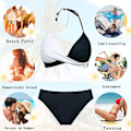 Pikkukuva 4 / 5: Push-up bikinin setti, jossa on halter-kaulakoru & seksikäs halter #1 A-musta 40-42