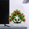 Miniatyrbillede 2 af 5: Simulering af frugt og blomster bonsai Ny stil Nyårsdekoration æblepotte hjem indendørs skrivebords pynt