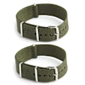 Miniatyrbillede 1 af 2: 2x Urrem Militær Nylon Canvas Diver G10 Herre Farve: Grøn Bredde: 18mm