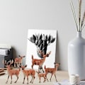 Miniatyrbillede 3 af 5: Pcs Hjorte Legetøjsdukke Skovdyr Hvid Hale Skaller Model Ornament Julepynt Nytårsgaver Guld Stil B