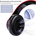 Pikkukuva 4 / 4: REMAKE Langattomat Bluetooth-kuulokkeet - Värikkäät valot/Taitettavat/Suuri akun kapasiteetti/Sisäänrakennettu mikrofoni - Bluetooth 5.0/10 m kantama Musta ja Punainen