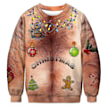 Miniatyrbillede 5 af 5: Juletræ-dovendyr print unisex sweater med rund hals efterår langærmet sweater H10Y XL