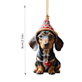 Miniatyrbillede 1 af 3: Juletræshængende Pynt Dachshund Hund Formet Vedhæng Til Hjemme Julepynt