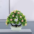 Miniatyrbillede 3 af 5: Simulering af frugt og blomster bonsai Ny stil Nyårsdekoration æblepotte hjem indendørs skrivebords pynt