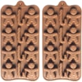 Miniatyrbillede 1 af 5: Peberkagemand & Peberkagepinde Silikon Chokoladeforme 2 stk 12-Huls Slik Cookieform Kager Bageforme til Juleaften Nytår