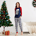 Miniatyrbillede 5 af 5: Mosaik Familie Matchende Isbjørn Dyre Pyjamas Sæt Familie Look Party Pyjamas Sæt Jule Langærmet Pyjamas Mørkeblå Kvinder L