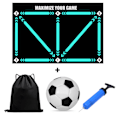 Miniatyrbillede 1 af 5: REMAKE Fodboldtræningsmåtte, 90 x 60 cm Fodboldmåtte Boldkontrol, skridsikker Fodboldmåtte Træningsmåtte (Sæt B (original + boldsæt)) B