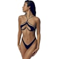 Miniatyrbild 1 av 5: Bikiniset med mesh-topp och höghög byxa svart L