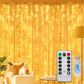 Miniatyrbilde 2 av 4: 3/4/6M USB LED Gardinlys Lyslenke til Nyttår 2025 Jul Bryllup Bursdag Soverom Ramadan Hjemmedekor Varmt hvitt 3x2M 200LED